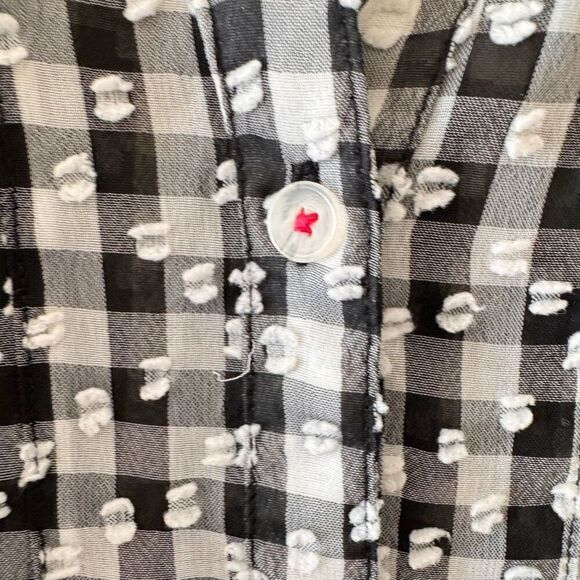 MAEVE ANTHROPOLOGIE Black/White Gingham Sleeveless Button Down Blouse SZ S #2467 - Picture 12 of 15